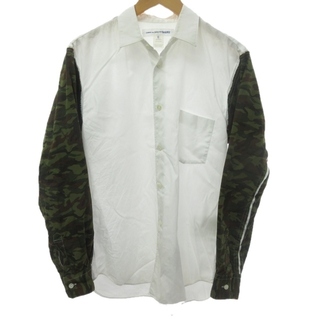 コムデギャルソンシャツ S23061 フランス製 カモフラ柄 長袖 白系 XS(シャツ)