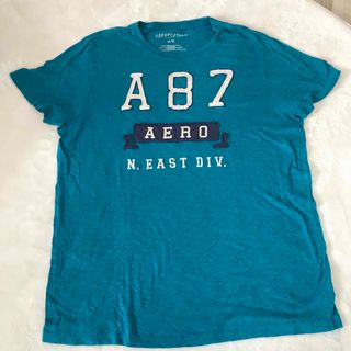 エアロポステール(AEROPOSTALE)の古着　Tシャツ　AEROPOSTALE ヴィンテージ加工　緑　グリーン(Tシャツ/カットソー(半袖/袖なし))