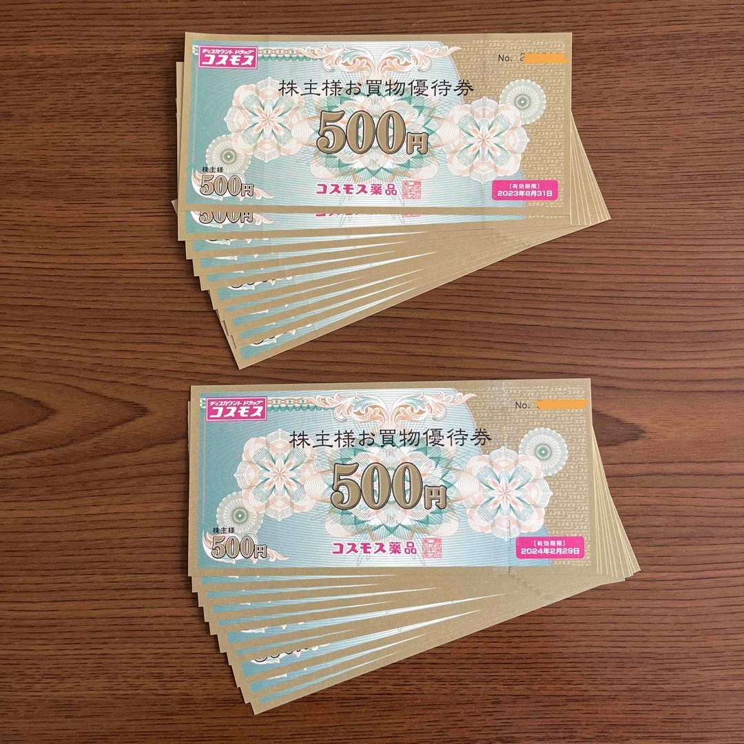 コスモス薬品 優待券 ５００円×２０枚 2022.8.31迄-