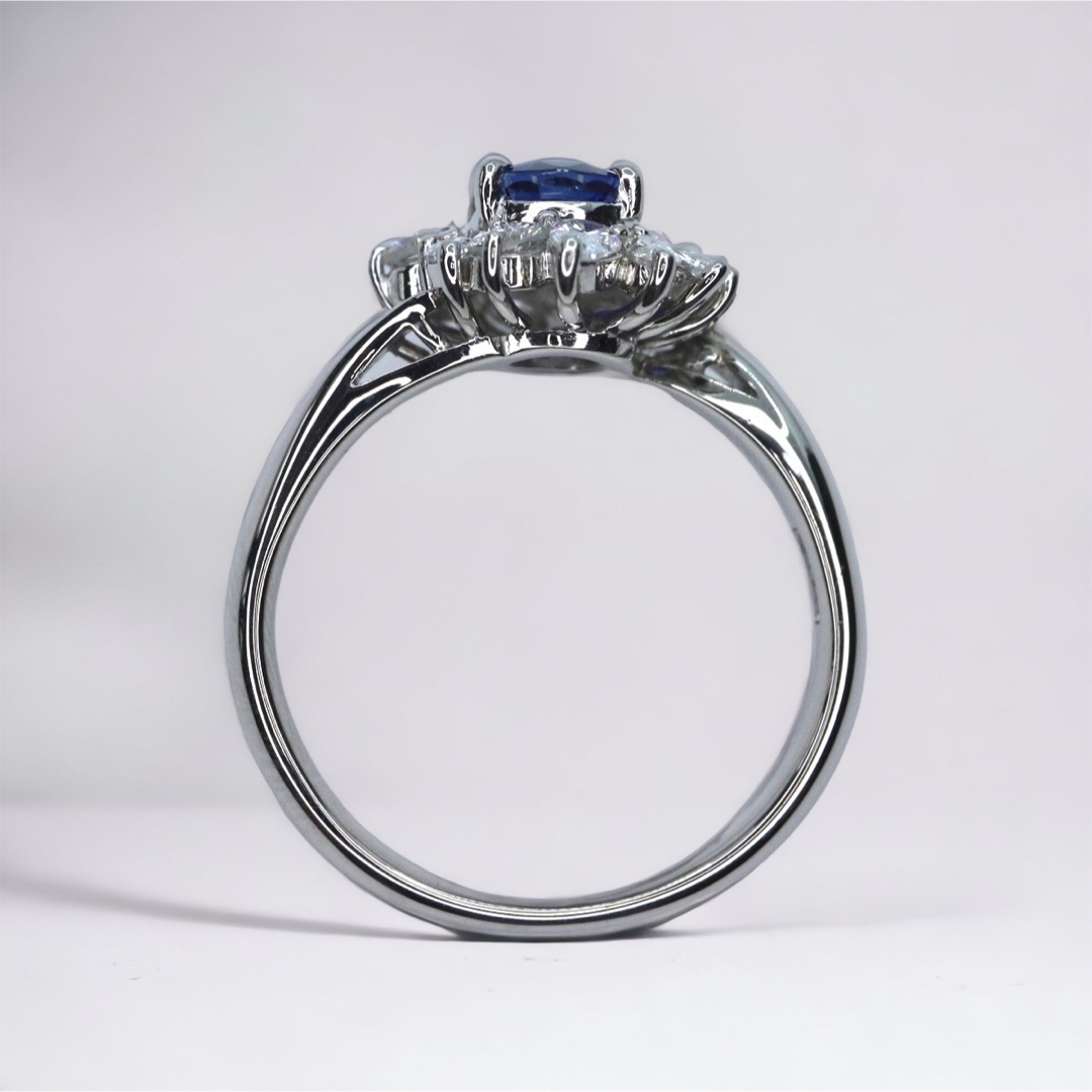 pt900サファイアダイヤモンドリング1.11ct 0.82ctソーティング付き