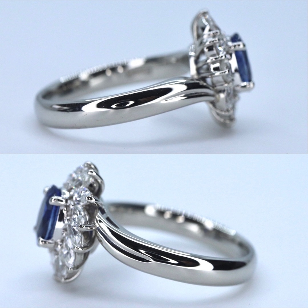 pt900サファイアダイヤモンドリング1.11ct 0.82ctソーティング付き