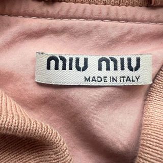 【良品】MIU MIU MA-1 ショート丈ジャケット ピンクベージュ 40