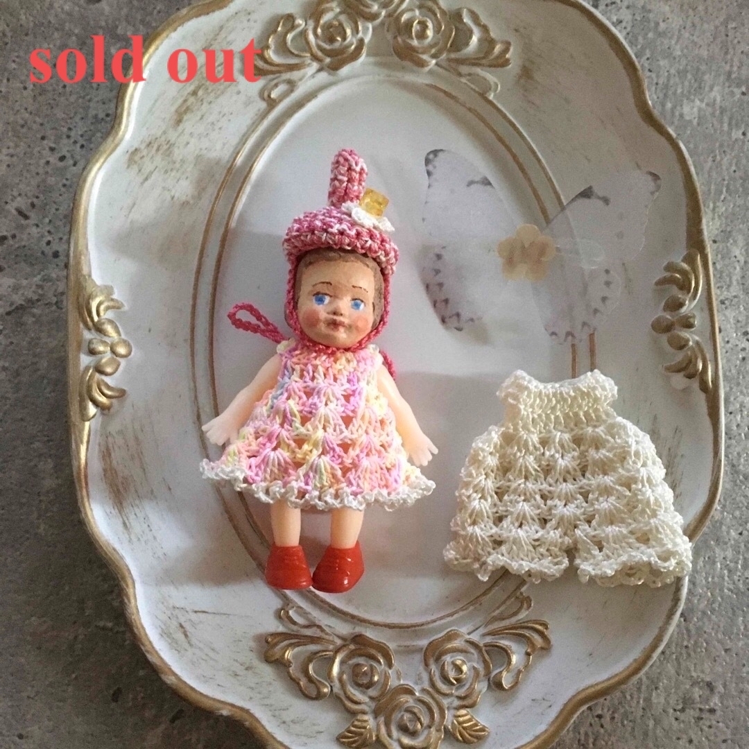sold out 粘土ヘッドドール 妖精 蝶① 大きさ約6.5cm - www