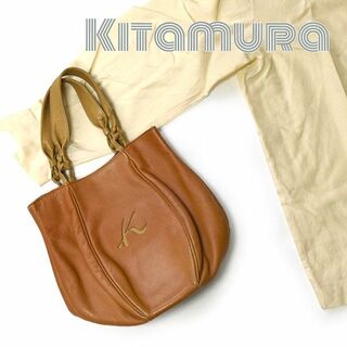 キタムラ(Kitamura)のキタムラ■Kロゴレザーハンドバッグ ミニトートバッグ　　本革　ブラウン(ハンドバッグ)
