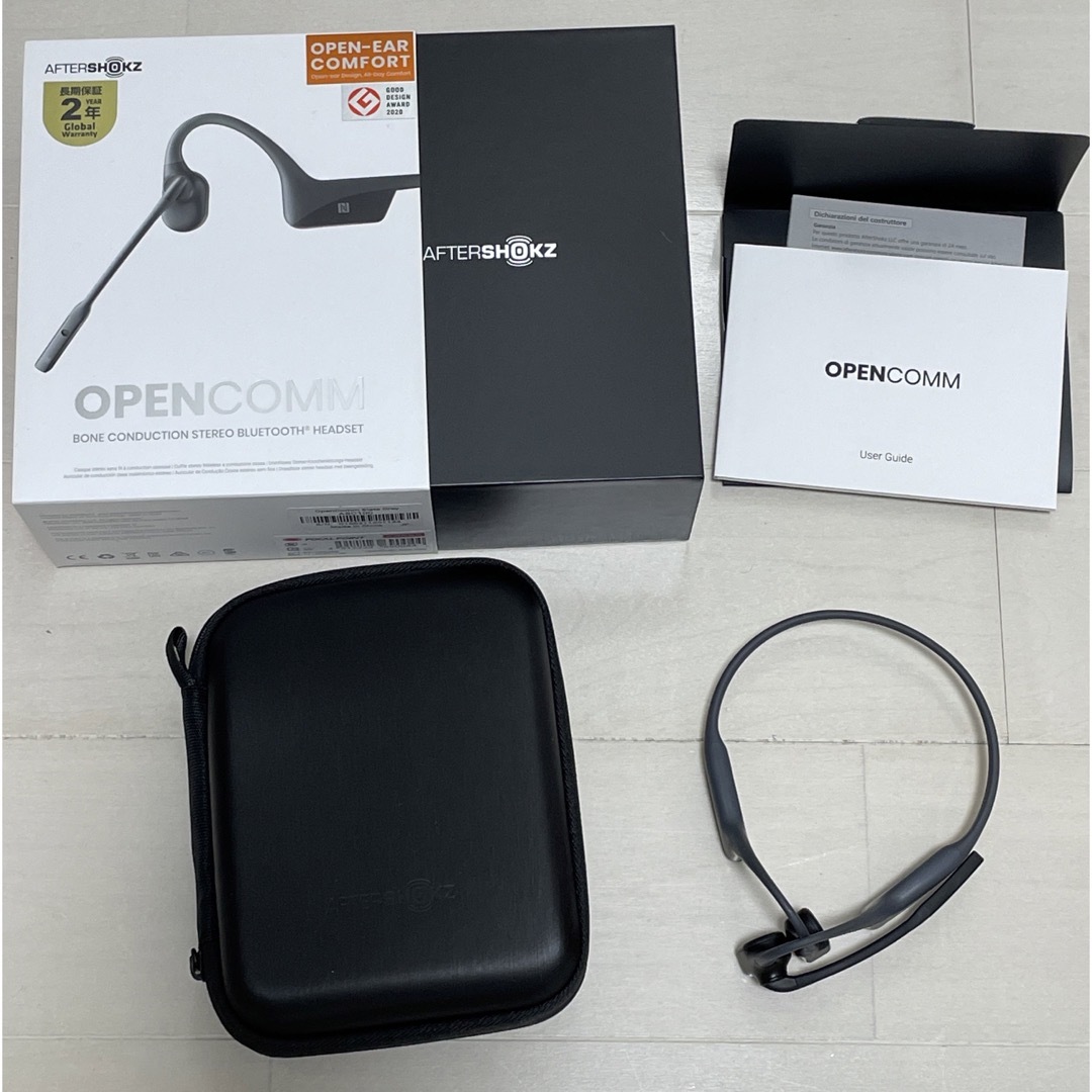 AFTERSHOKZ(アフターショックス)の【値下げしました】AFTERSHOKZ OPENCOMM 骨伝導ヘッドセット スマホ/家電/カメラのオーディオ機器(ヘッドフォン/イヤフォン)の商品写真