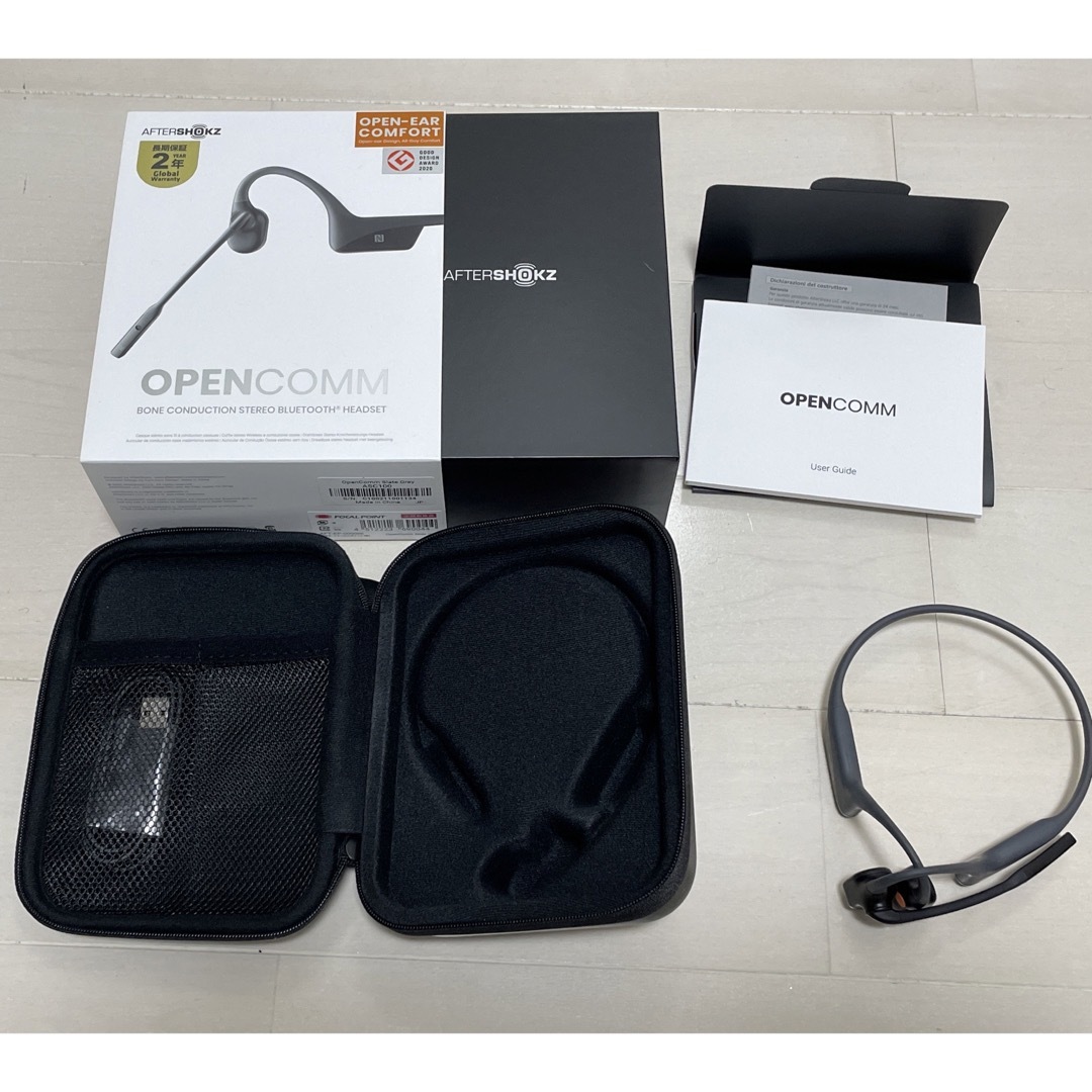 AFTERSHOKZ(アフターショックス)の【値下げしました】AFTERSHOKZ OPENCOMM 骨伝導ヘッドセット スマホ/家電/カメラのオーディオ機器(ヘッドフォン/イヤフォン)の商品写真