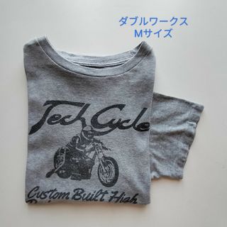 ダブルワークス(DUBBLE WORKS)のダブルワークス★前後染込プリント丸胴T★USED★ウェアハウス★バイカー(Tシャツ/カットソー(半袖/袖なし))