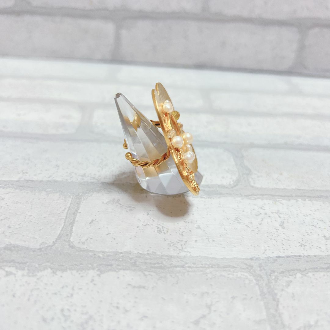 8号　リング　ゴールド　gold　Lunaire Lumiere　フラワー　 レディースのアクセサリー(リング(指輪))の商品写真