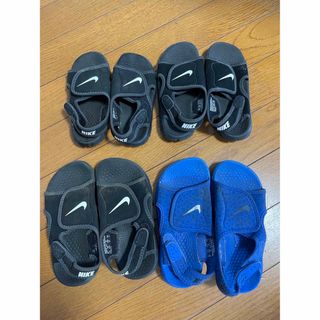 ナイキ(NIKE)のNIKE サンレイアジャスト　サンダル　ブルー　18cm(サンダル)