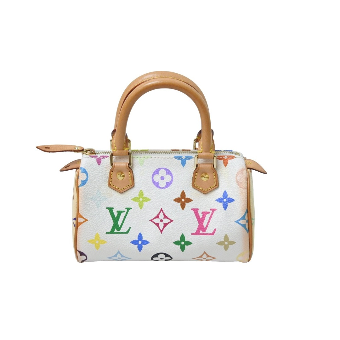 LouisVuitton ルイヴィトン ミニスピーディ ポーチ ハンドバッグ 村上隆 M92645 ホワイト モノグラムマルチカラー 良品  51401