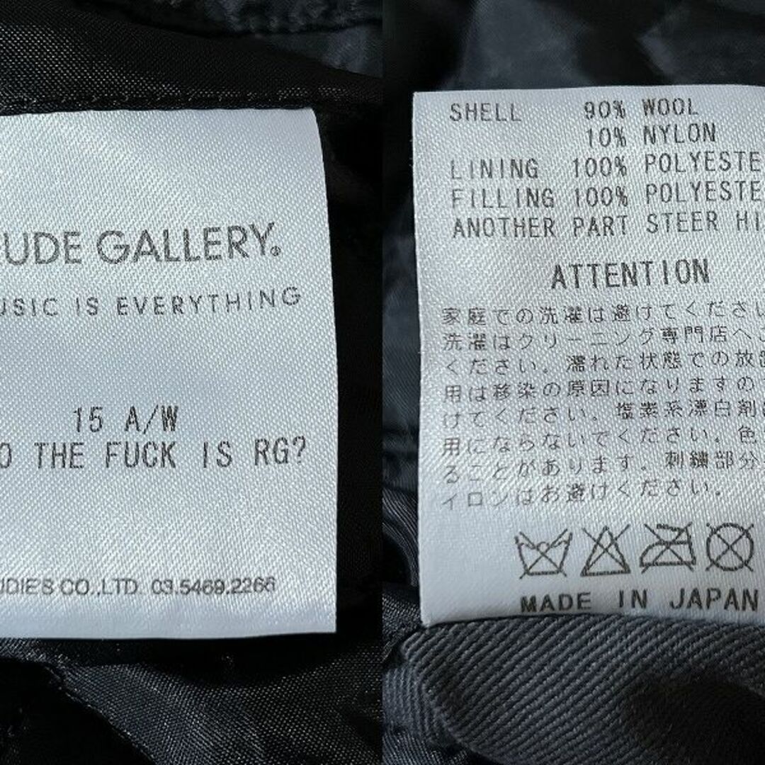 RUDE GALLERY - 美品 ルードギャラリー 15AW 肉厚 メルトン ウール