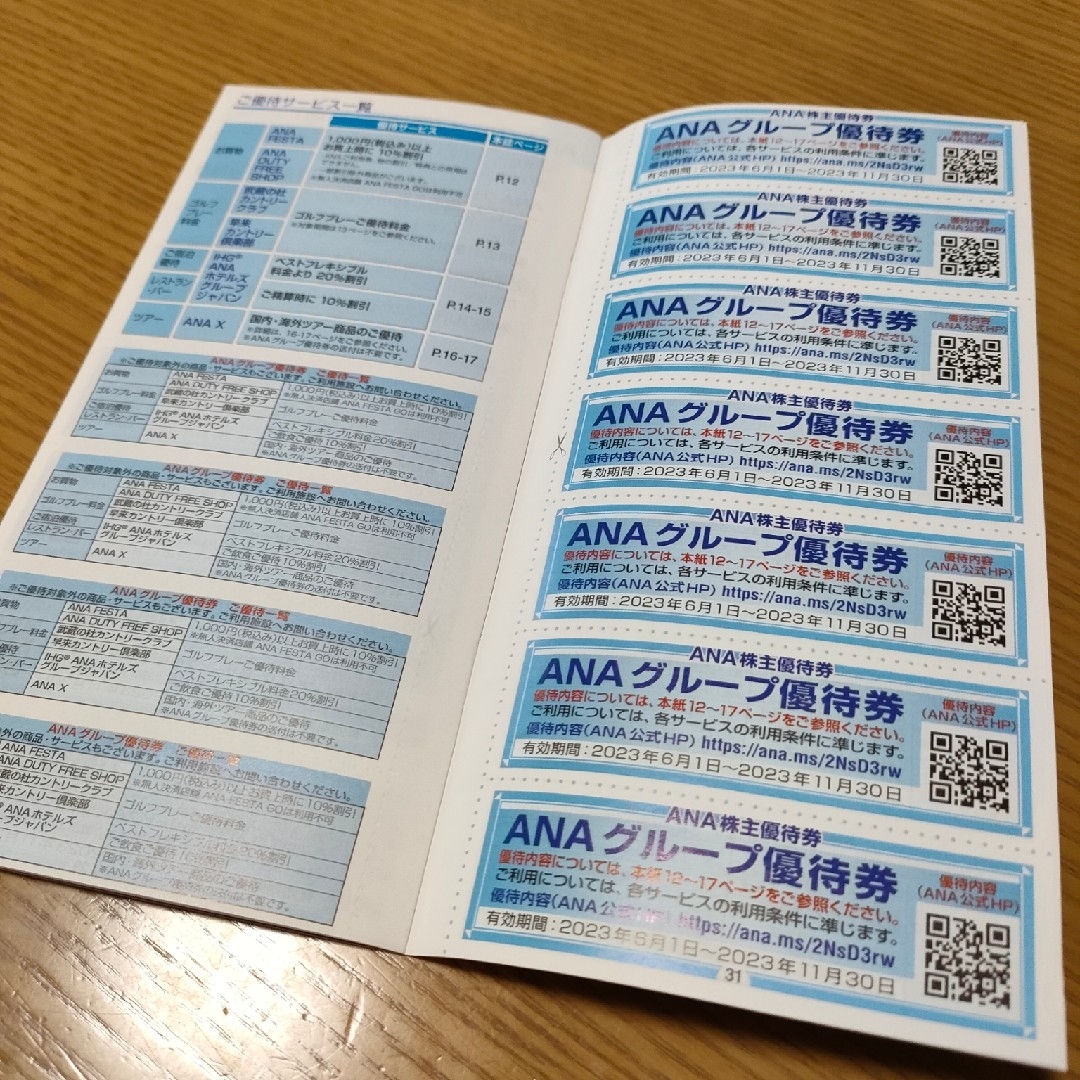 カテゴリ ANA(全日本空輸) - 最新 株主優待券 6枚+ ANA グループ優待券