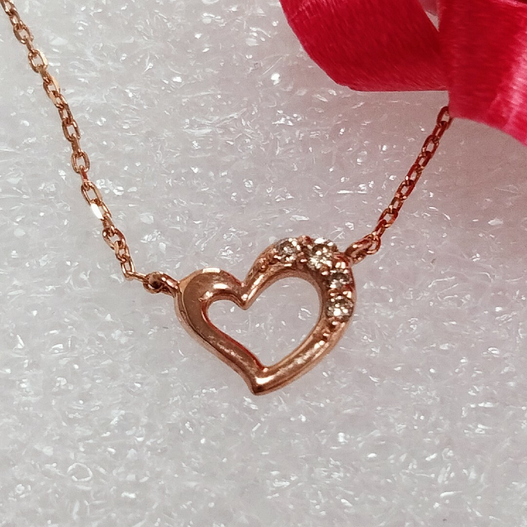 K10ダイヤモンドハートネックレスの通販 by ダイヤ💎|ラクマ