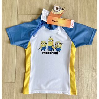 ミニオン - 110 minionラッシュガード 半袖 ハーフジップ キッズ 男の子 水着　