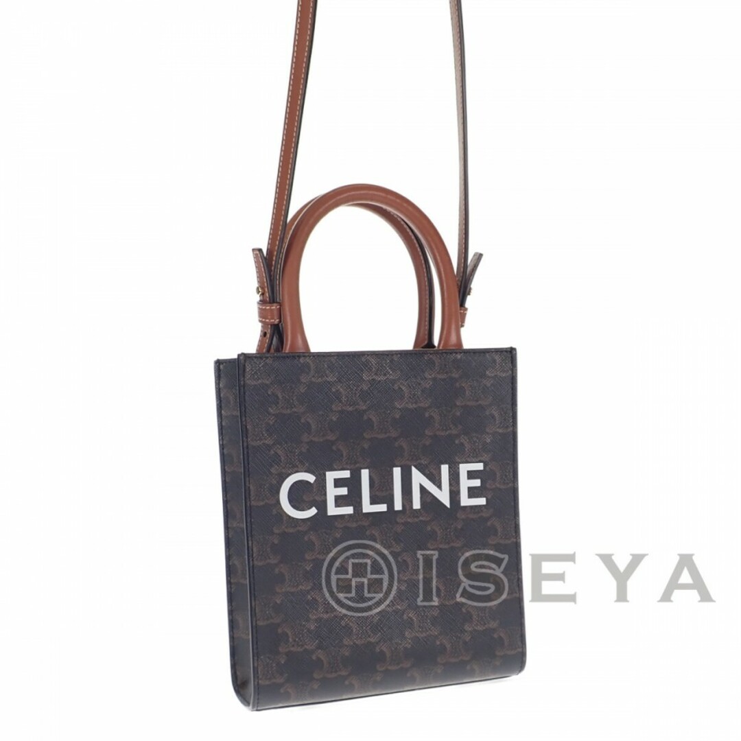 【Aランク】CELINE セリーヌ ミニバーティカルカバ ハンドバッグ ショルダーバッグ 2way 194372BZK.04LU トリオンフキャンバス ブラウン【ISEYA】