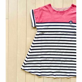 プチバトー(PETIT BATEAU)のPETIT BATEAU カラーブロック マリニエールワンピース(5a)(ワンピース)