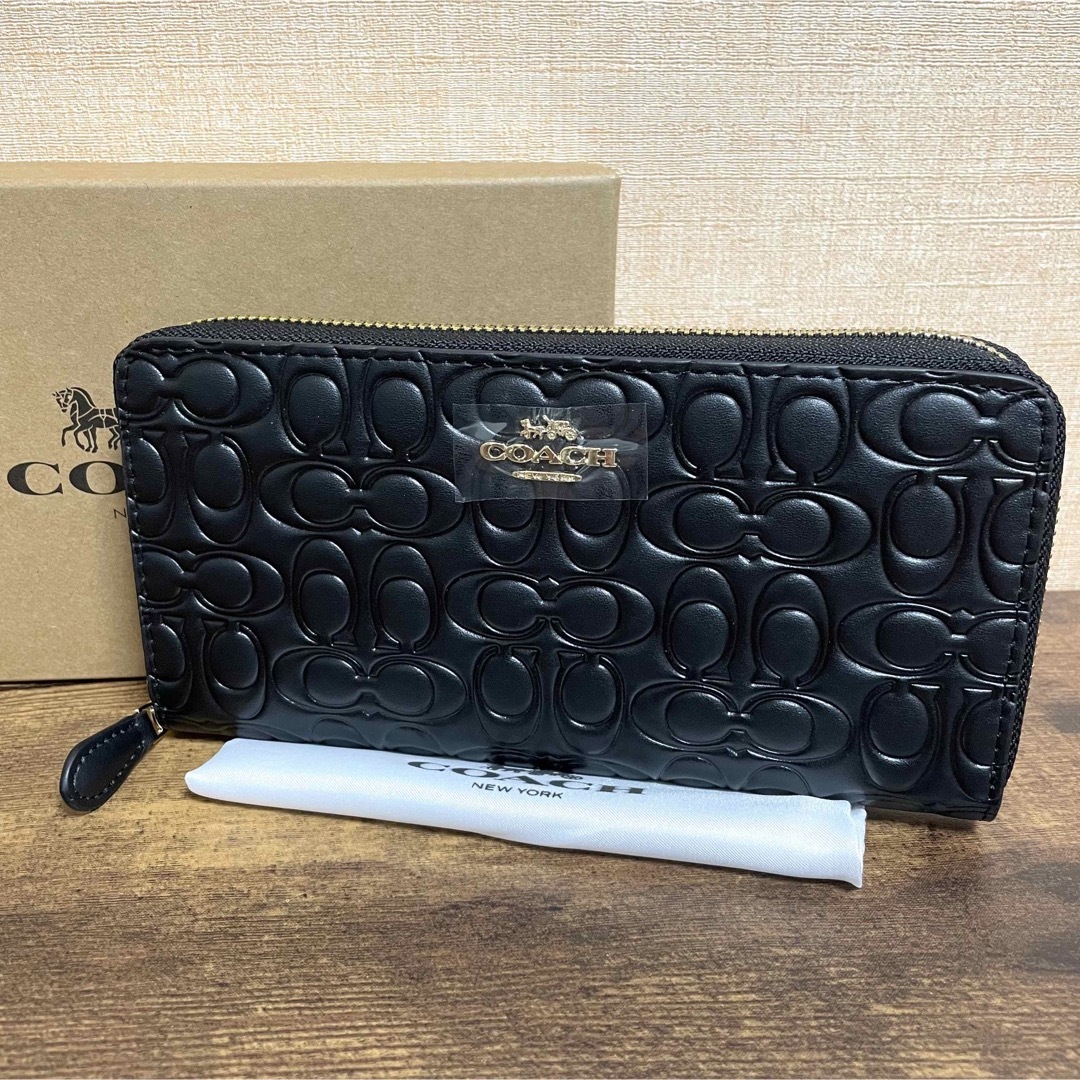 COACHコーチ 長財布 財布　エンボスド アコーディオン ウォレット