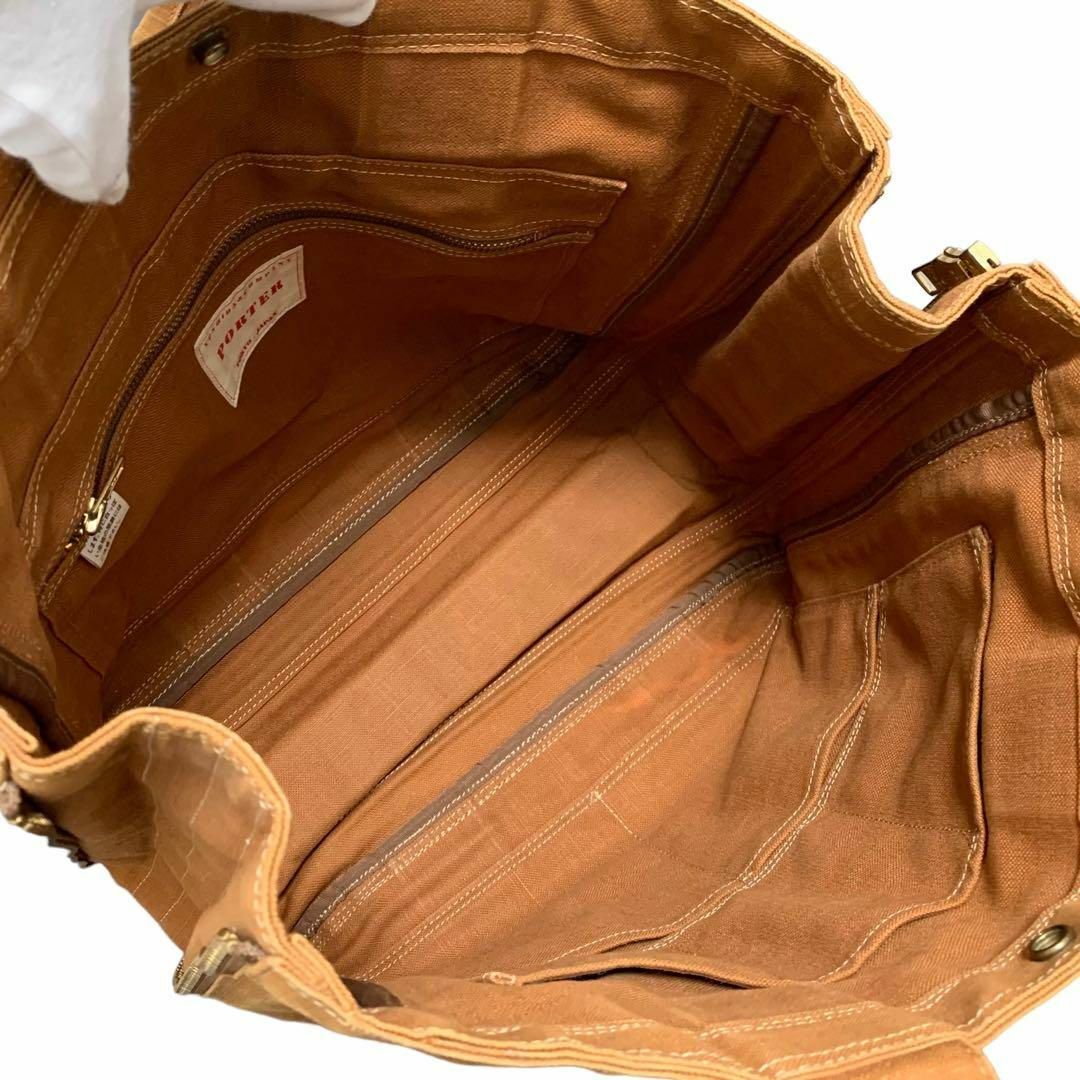 夜空 PORTER ポーター トートバッグ キャンバス 肩掛け ブラウン