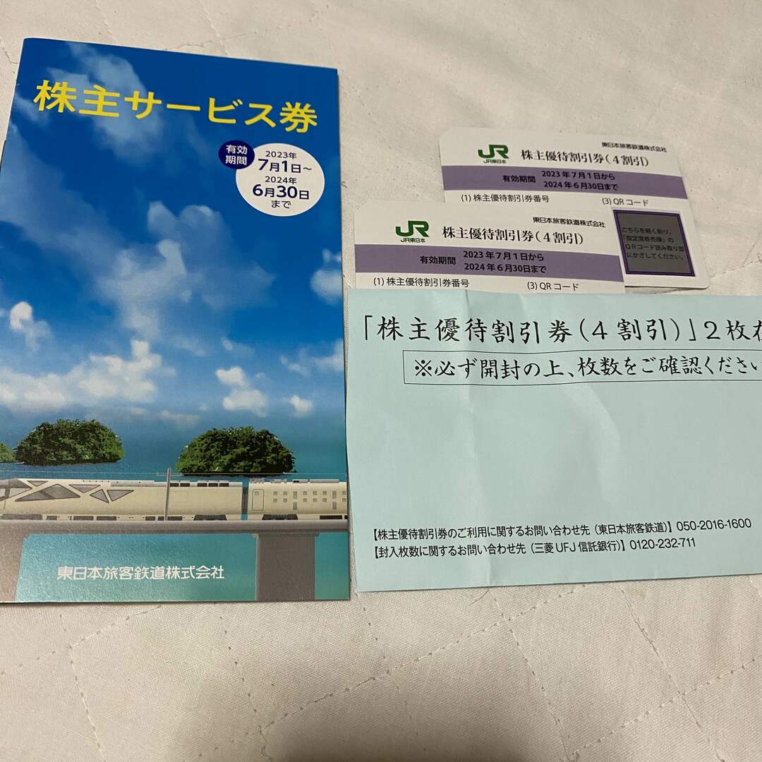 JR東日本株主優待割引券2枚&株主サービス券1冊