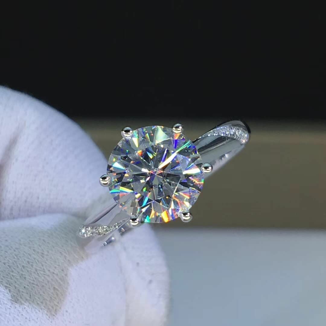 レディース リング 指輪 3ct ジルコニア CZダイヤモンド 女性 大粒 六本