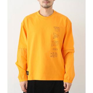 ナイキ(NIKE)のNIKE PSGｘJORDAN ロングスリーヴ異素材Tシャツ イエロー L新品(Tシャツ/カットソー(七分/長袖))