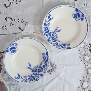 ウェッジウッド(WEDGWOOD)のK&G LUNEVILLE　フランス　ヴィンテージ　スーププレート　2枚(陶芸)