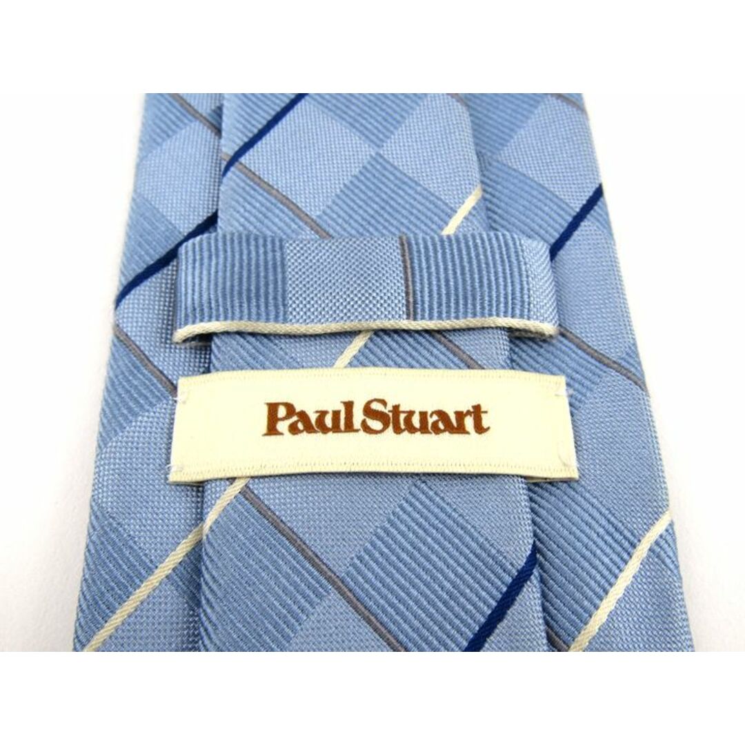 Paul Stuart(ポールスチュアート)のポールスチュアート ブランドネクタイ チェック柄 格子柄 シルク 日本製 メンズ ブルー PAUL STUART メンズのファッション小物(ネクタイ)の商品写真