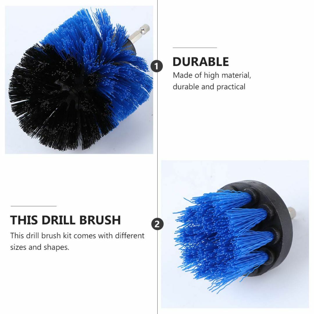 【色: Blue】Frcolor 電動ドリルブラシ 5点セット 電動掃除用ブラシ