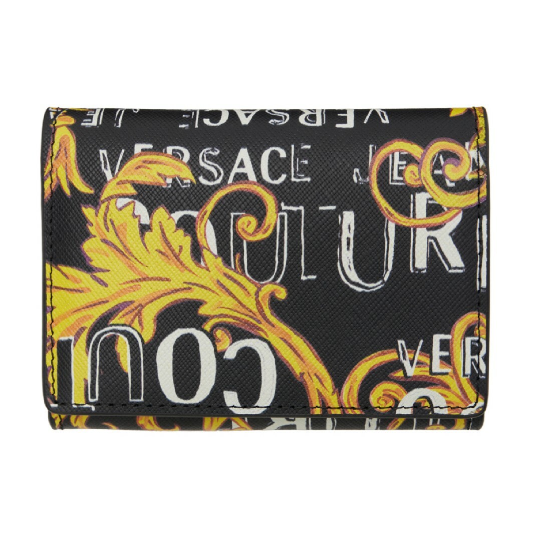 VERSACE JEANS COUTURE 折り財布 バロック ブラック