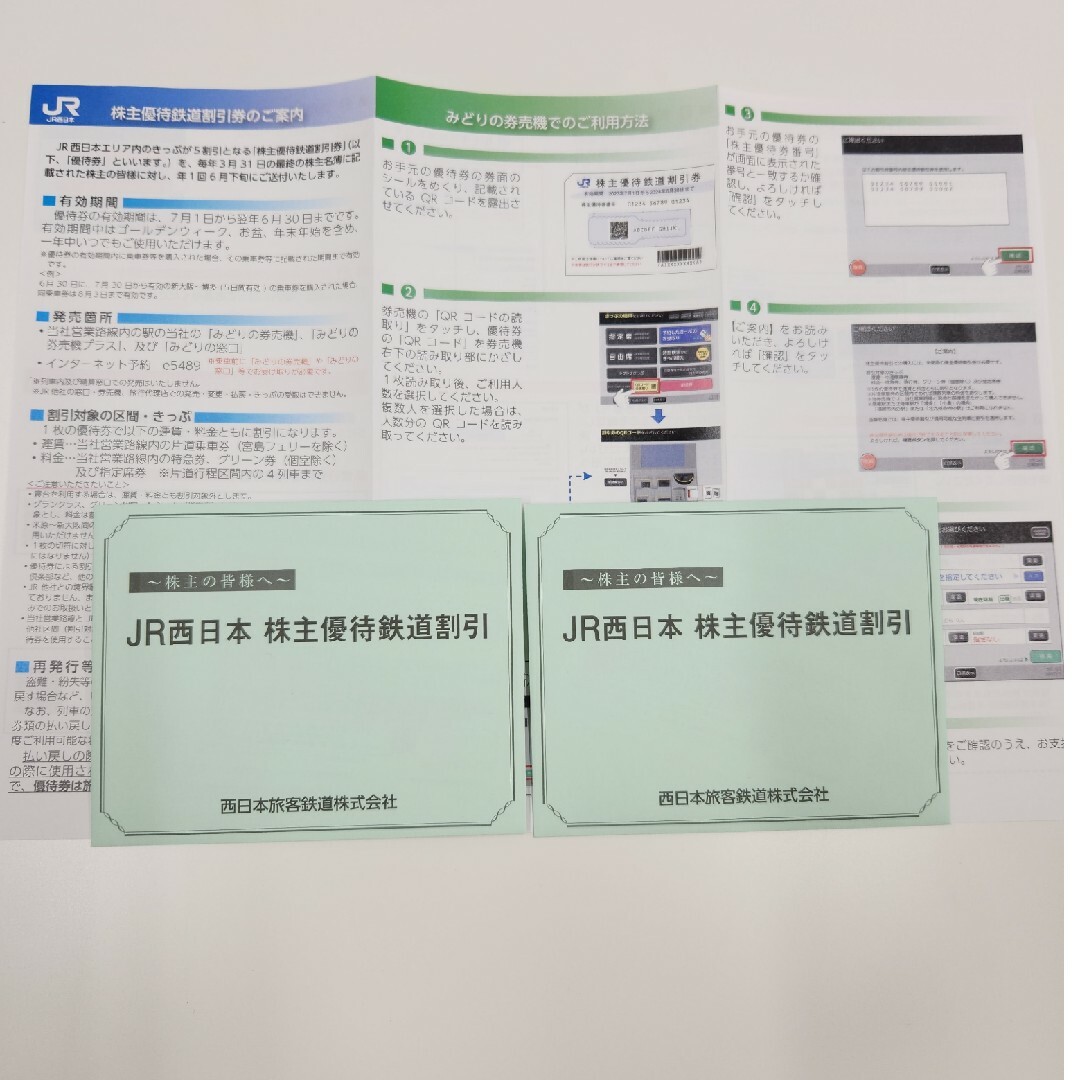 最新　６枚　JR西日本　株主優待鉄道割引