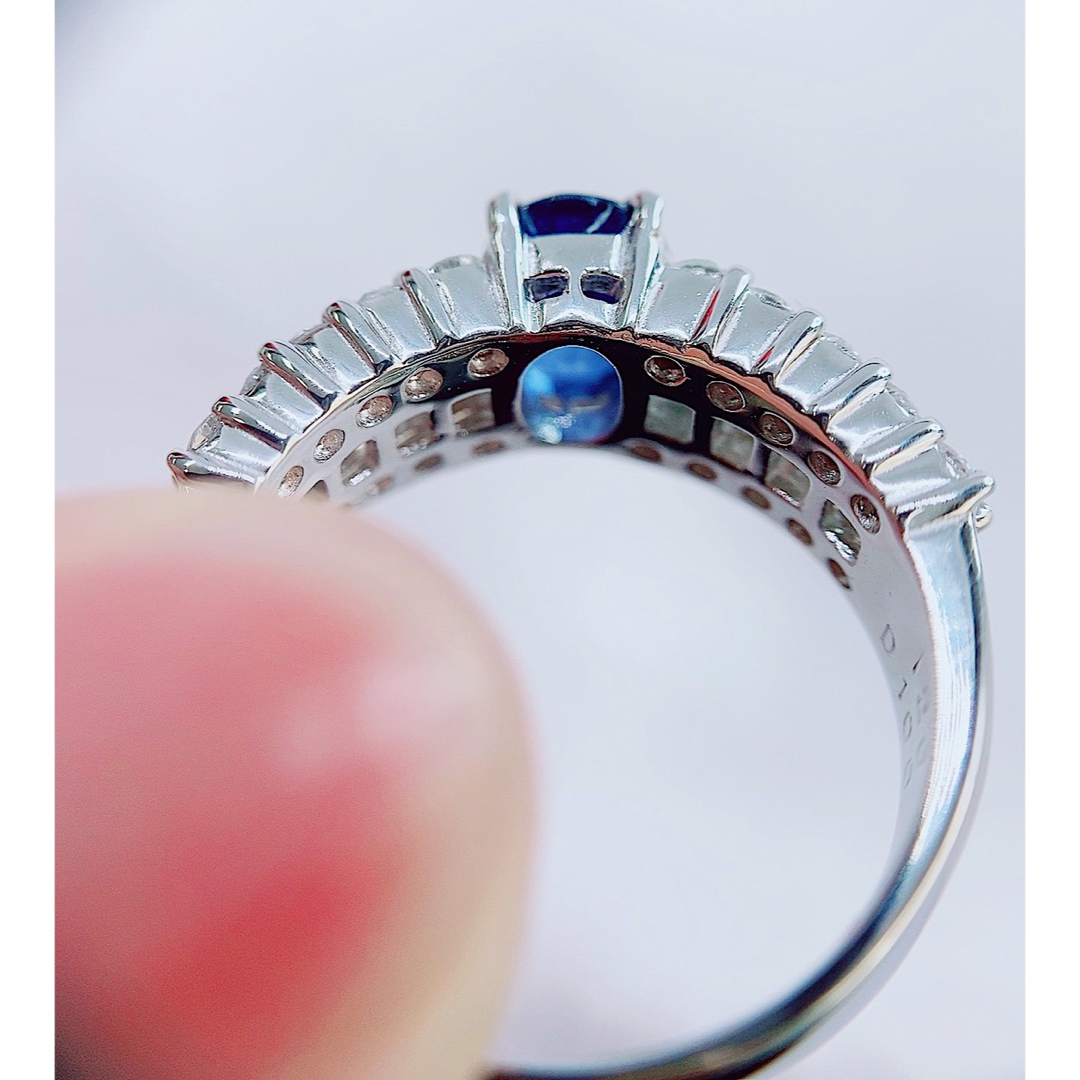 ★1.20ct★✨サファイア1.00ctダイヤモンドプラチナリング指輪