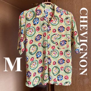 【CHEVIGNON】ヴィンテージアロハ  レディース  Mサイズ   イエロー(シャツ/ブラウス(半袖/袖なし))