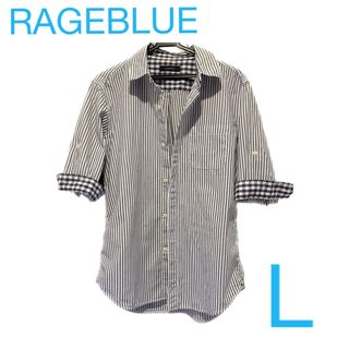 レイジブルー(RAGEBLUE)の試着のみ 美品★半袖〜５分丈　レイジブルー シャツ L(シャツ)