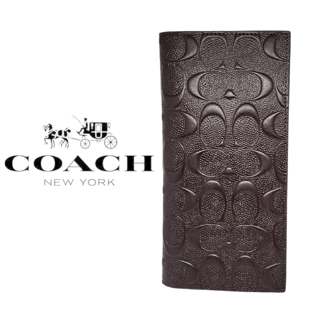 COACH(コーチ)の新品　コーチ　メンズ　デボスド シグネチャー クロスグレーン　長財布　正規品 メンズのファッション小物(長財布)の商品写真