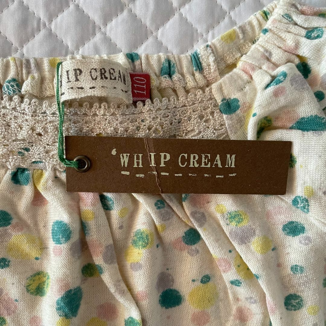 WHIP CREAM(ホイップクリーム)の新品☀︎夏物☀︎フレンチスリーブTシャツ　WHIP CREAM　女の子110cm キッズ/ベビー/マタニティのキッズ服女の子用(90cm~)(Tシャツ/カットソー)の商品写真