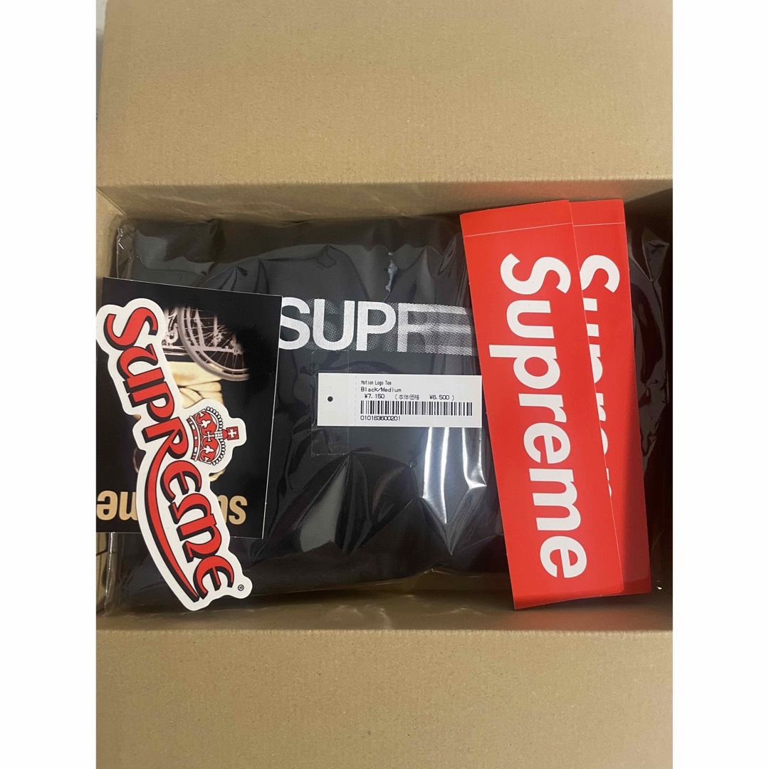 supreme モーションロゴ　M 黒　送料込み