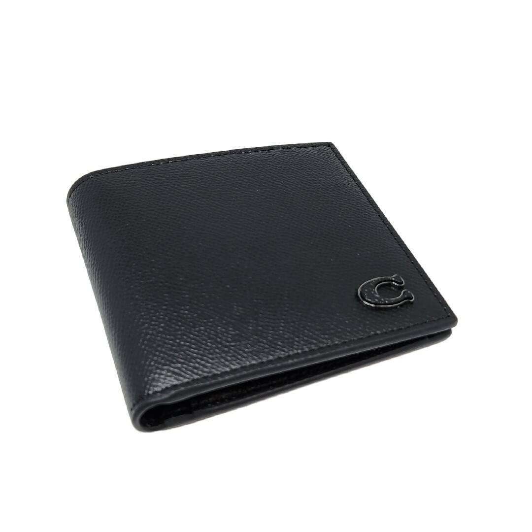 新品 コーチ CJ883 クロスグレインレザー コインウォレット ブラック
