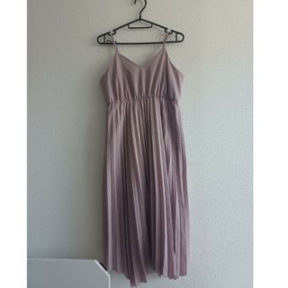 ダブルクローゼット(w closet)のw closet 裏地付きプリーツワンピース ピンク(ロングワンピース/マキシワンピース)