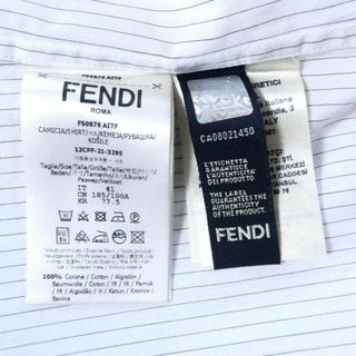 美品 FENDI FF ズッカ ストライプ柄 長袖 シャツ