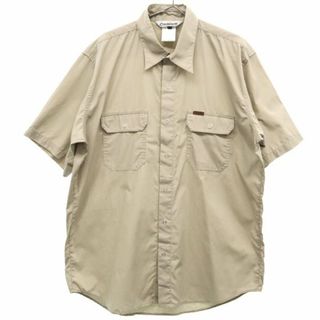 カーハート(carhartt)のカーハート ワンポイントワッペン ワーク 半袖 シャツ XL ベージュ Carhartt レギュラーカラー メンズ 【中古】  【230628】(シャツ)