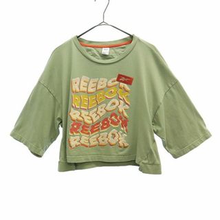 リーボック(Reebok)のリーボック プリント 半袖 Tシャツ S グリーン Reebok レディース 【中古】  【230628】 メール便可(Tシャツ(半袖/袖なし))