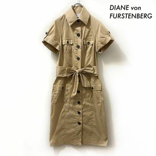 ダイアンフォンファステンバーグ(DIANE von FURSTENBERG)のDIANE von FURSTENBERG★半袖シャツワンピース ウエストリボン(ひざ丈ワンピース)