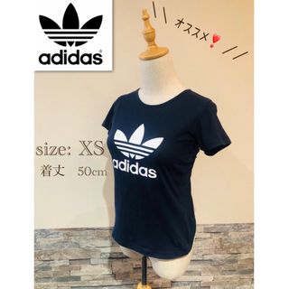 アディダス(adidas)の＊ adidas アディダス　XS Tシャツ　ネイビー　半袖　ロゴ(Tシャツ(半袖/袖なし))