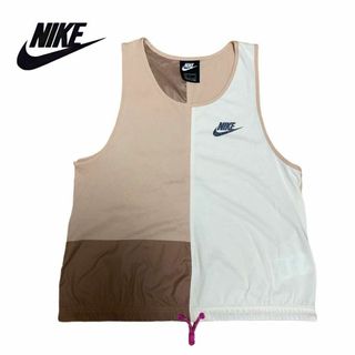 ナイキ(NIKE)の美品　NIKE ナイキ　アイコン　クラッシュ　タンクトップ　ベージュ系　L(タンクトップ)