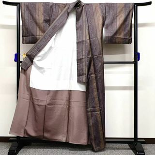 染大島紬 異国感のある抽象縦縞模様 小紋 着物の通販 by TSUMUGI re