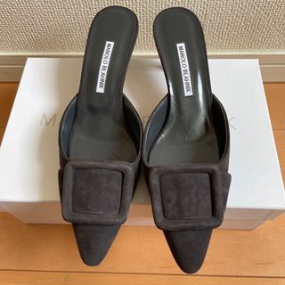 マノロブラニク(MANOLO BLAHNIK)のマノロブラニク　メイセール　5㎝ヒール　25.0㎝〜25.5㎝(ミュール)