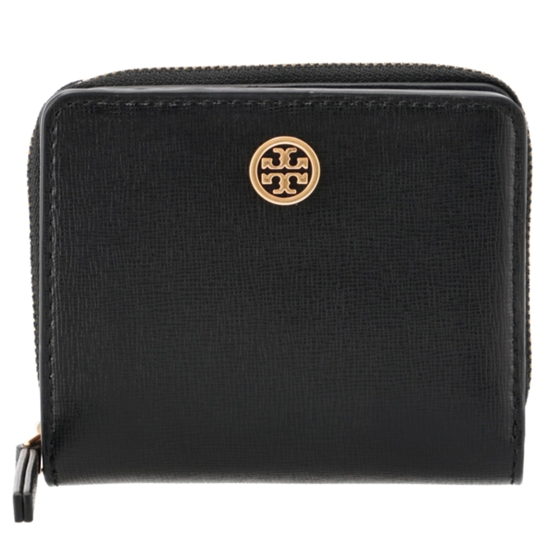 美品 TORY BURCH  2つ折り財布 ラウンドファスナー グレー