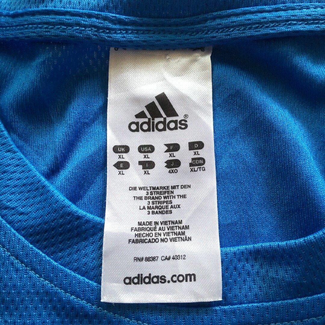 adidas(アディダス)の大きいサイズ アメリカ古着 adidas ポリシャツ XL メンズのトップス(Tシャツ/カットソー(半袖/袖なし))の商品写真
