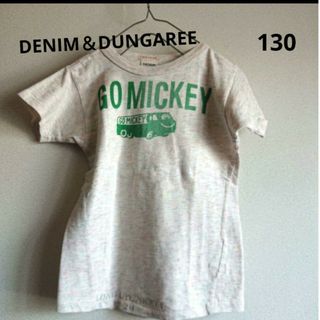 デニムダンガリー(DENIM DUNGAREE)の《DENIM & DUNGAREE》ミッキー英字フロッキー 半袖 Tシャツ(Tシャツ/カットソー)