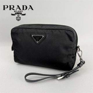 ほぼ未使用■PRADA プラダ■三角プレート サフィアーノ セカンドバックポーチ